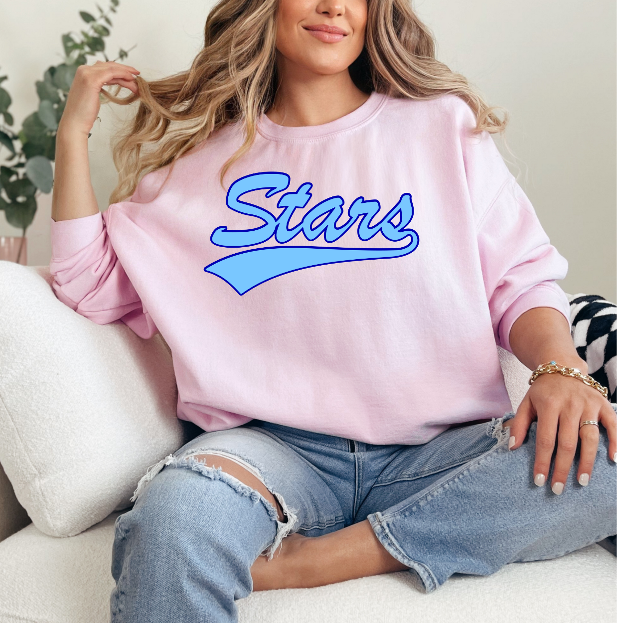 Stars Swoosh (Light Pink) Sweatshirt