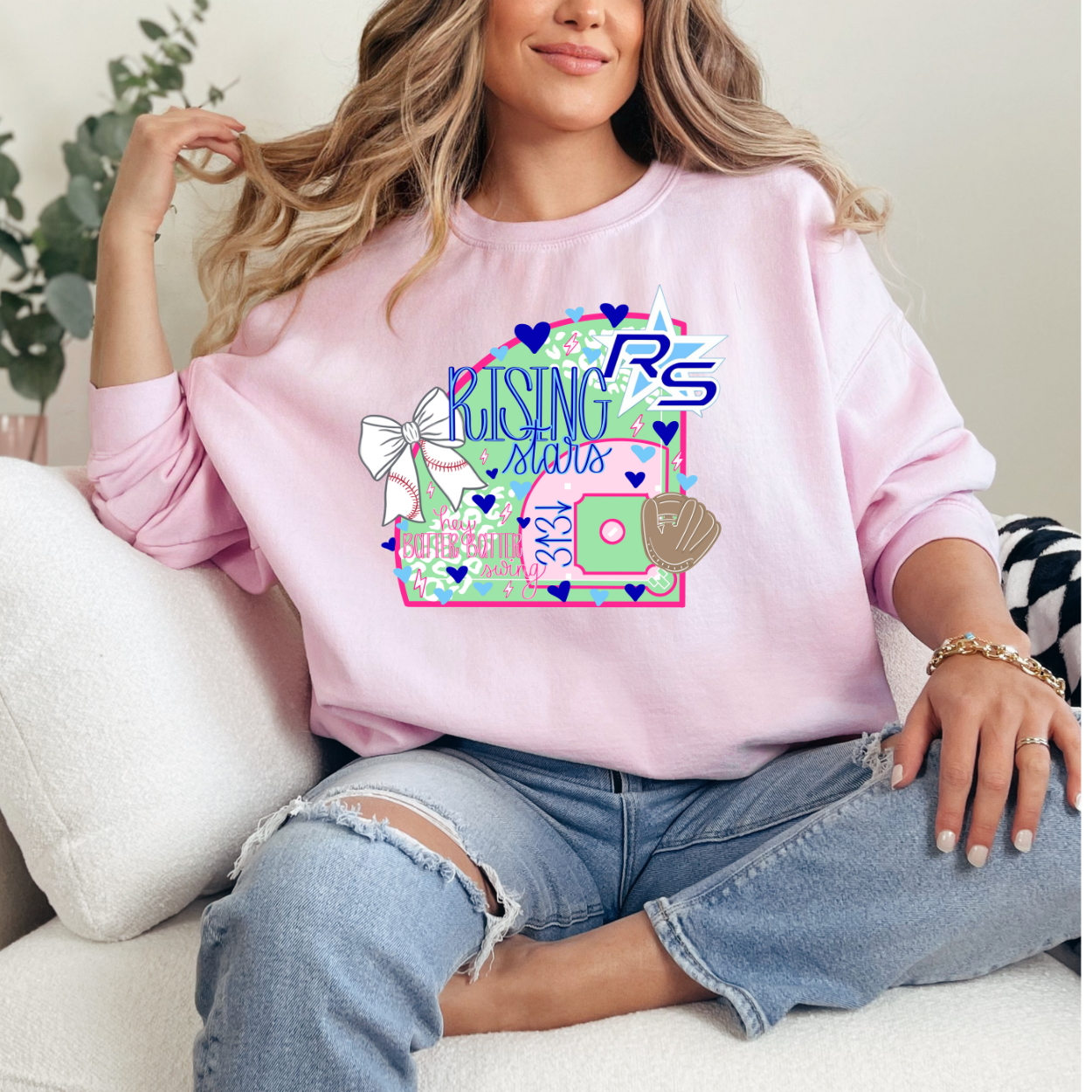 RS Bow (Light Pink) Sweatshirt