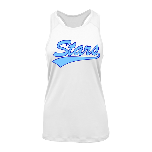 Stars Swoosh (White) Racerback Tank Top