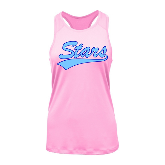 Stars Swoosh (Pink) Racerback Tank Top