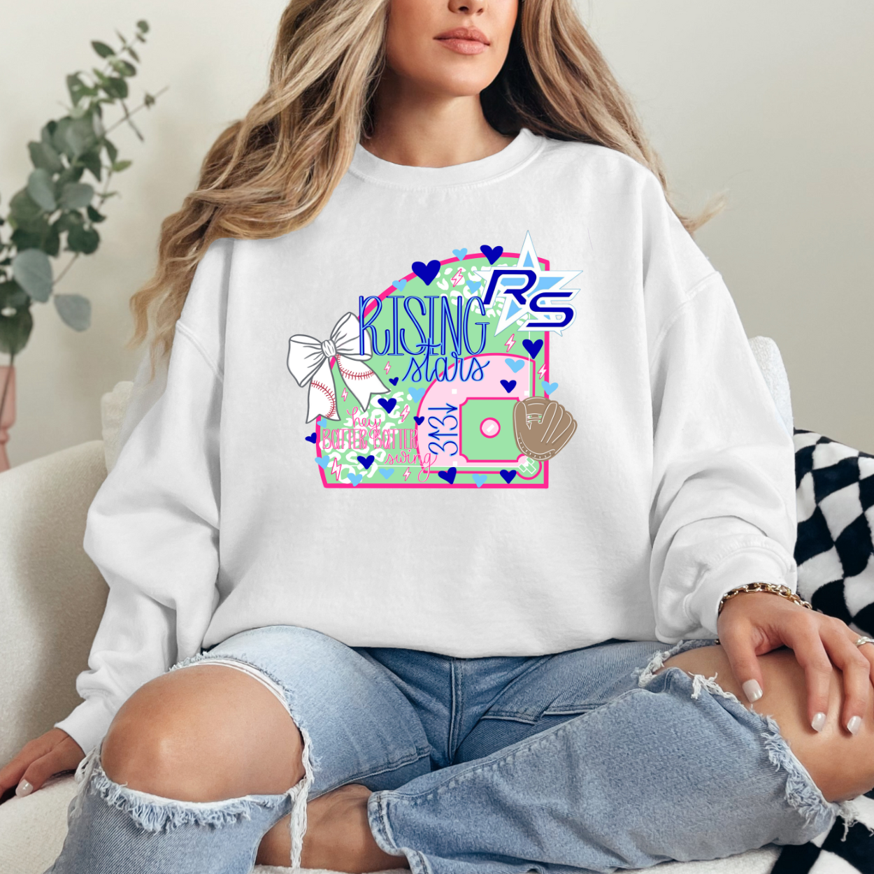 RS Bow (White) Sweatshirt